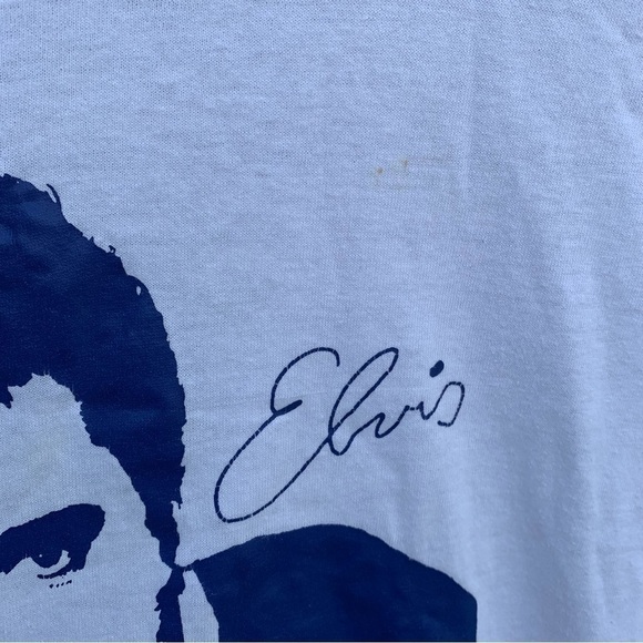 Vintage Elvis Presley 10th Anniversary Tee Shirt Size Small Portrait Face 80s - Picture 2 of 6
